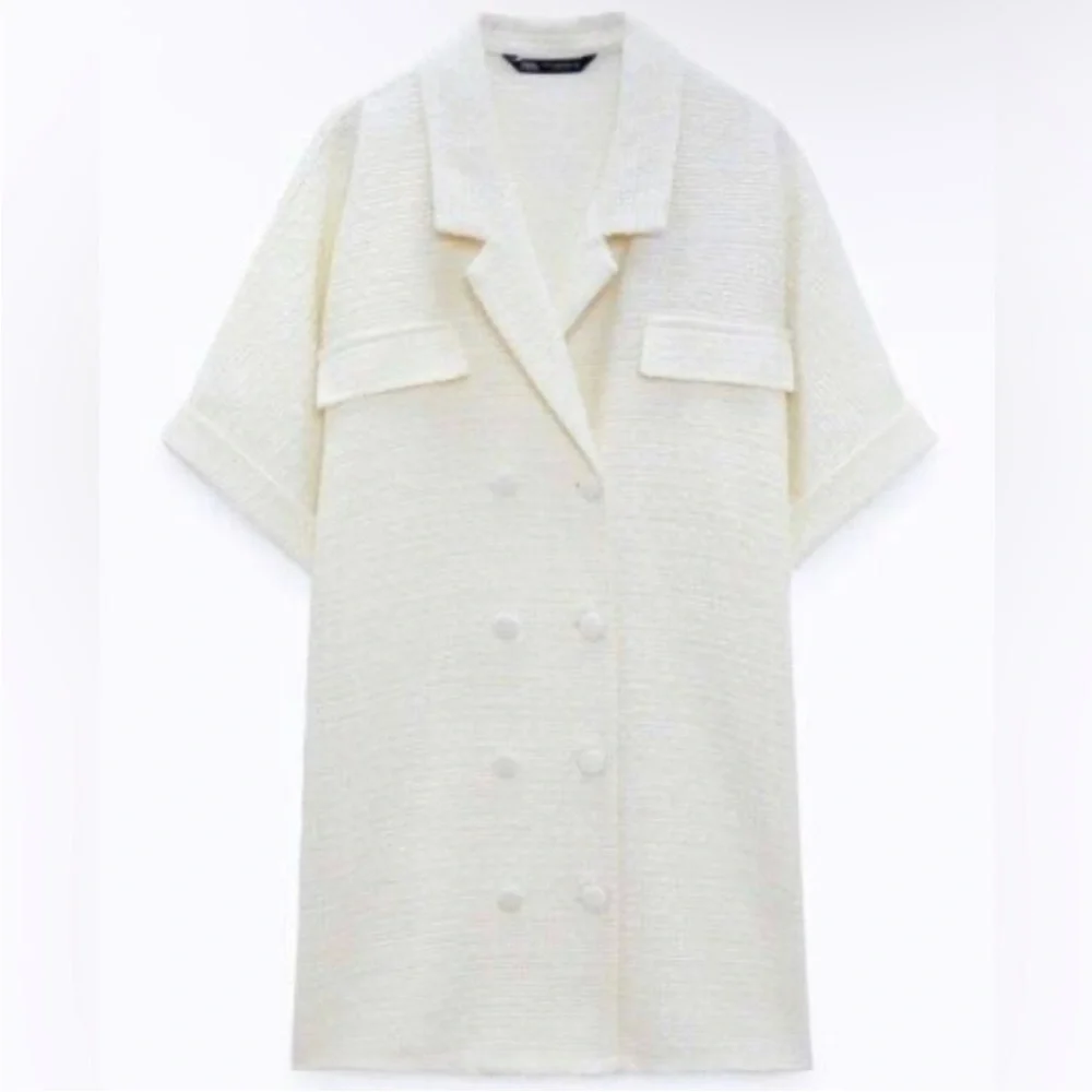 ZARA TWEED BLAZER DRESS - Picture 6 of 10